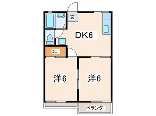 常楽ハイツ3号棟【2階】の間取り