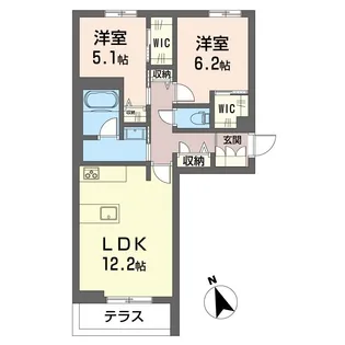 プエンテ アルト【1階】の間取り