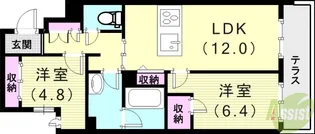 ShaMaison Gardens旭が丘II【1階】の間取り