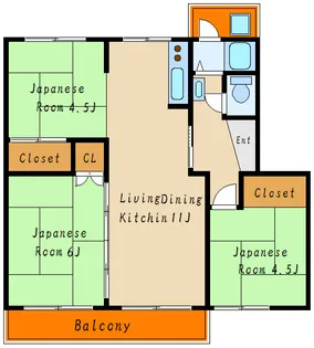 狩口台住宅22号棟【3階】の間取り