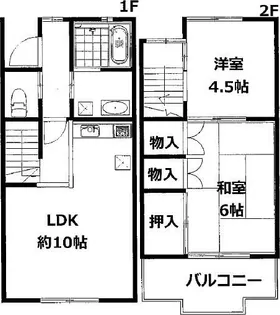 テラスハウスあしたか【2階】の間取り