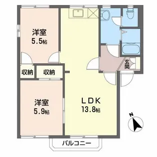 ベルメゾン小島【2階】の間取り
