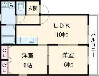 プレステージ日向B棟【1階】の間取り