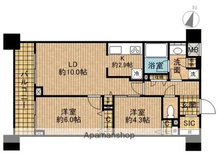 ルピナス赤羽駅前カーディナルタワー【2階】の間取り