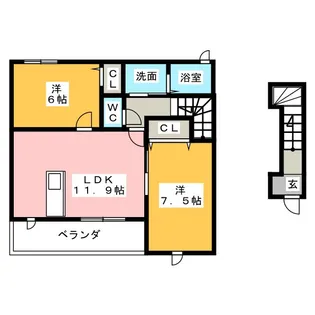 ボヌール【2階】の間取り