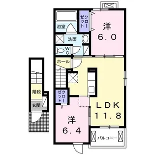 スイート レイ【2階】の間取り