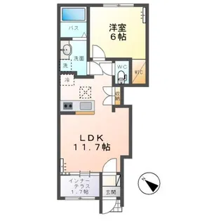仮)水戸市平須町字新田原新築アパート【1階】の間取り