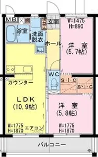 トレジャー ビルド【3階】の間取り