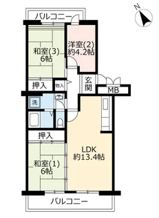 UR幕張四丁目【5階】の間取り