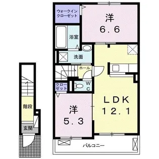 ヒルサイド・レジデンスA【2階】の間取り