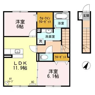 ポルトボヌール A【2階】の間取り