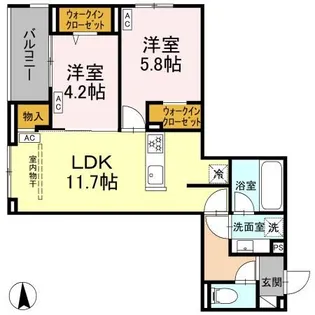 セレスティア上井草【2階】の間取り