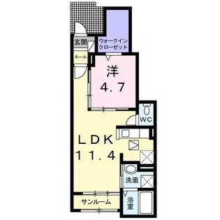 ルーベル柞原【1階】の間取り