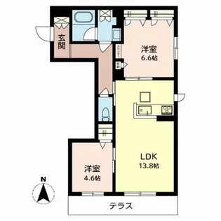 シャーメゾン・カレII【1階】の間取り