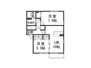 カルムコンジェE【1階】の間取り