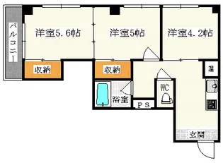 レジデンスカ-プ金沢【3階】の間取り