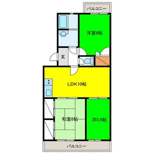 ハイライフ藤【4階】の間取り