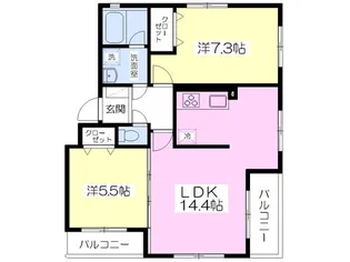 エスポワール松園B【3階】の間取り