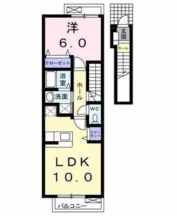 東京都八王子市大和田町1【アパート】の間取り