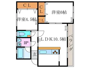 長岡天神ハイツA14棟【5階】の間取り