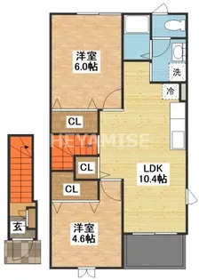 グリーンヒル三城B【2階】の間取り