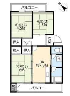 2LDKの間取り画像