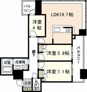 ザ・広島タワー【6階】の間取り