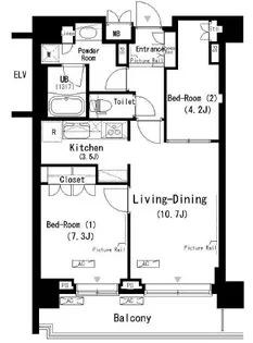 東京都江東区辰巳2【マンション】の間取り