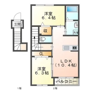 千葉県茂原市早野【アパート】の間取り