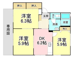 ディアスウエスト B棟【1階】の間取り