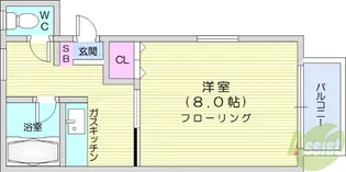 サンライズ中村【1階】の間取り