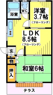 東京都府中市分梅町5【アパート】の間取り