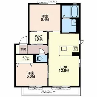 トルトゥーガ D【1階】の間取り