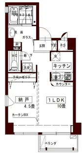 1LDKの間取り画像