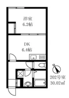 早稲田鶴巻IMAハウス【2階】の間取り