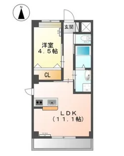 ディアコート下伊福【1階】の間取り