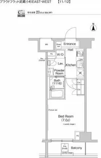 プラウドフラット武蔵小杉イースト【9階】の間取り