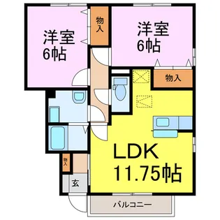 栃木県下都賀郡野木町大字丸林【アパート】の間取り