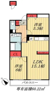千葉県市川市中山4【マンション】の間取り