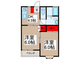 ハイツさつき【1階】の間取り
