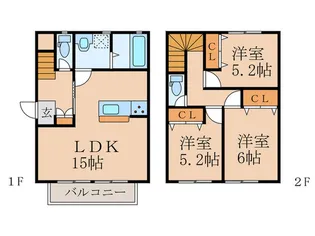 福岡県飯塚市鯰田【一戸建】の間取り