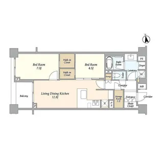 東京都新宿区弁天町【マンション】の間取り
