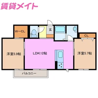 ソレアード星見ヶ丘【2階】の間取り