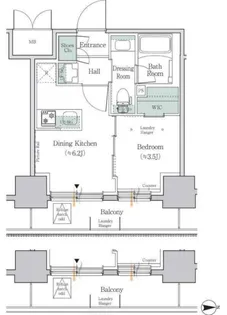 ワンルーフレジデンス板橋大山【6階】の間取り
