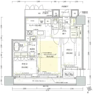 ザ ファインタワー大阪肥後橋【8階】の間取り