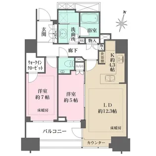 東京都千代田区四番町【マンション】の間取り