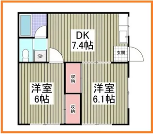 コーポ原田【1階】の間取り