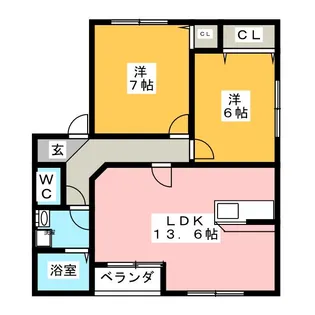チャームタウンゴールドストーン【2階】の間取り