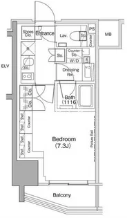 ザ・パークハビオ荏原中延駅前【6階】の間取り