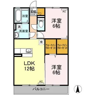 セレッソ花楯88【3階】の間取り
